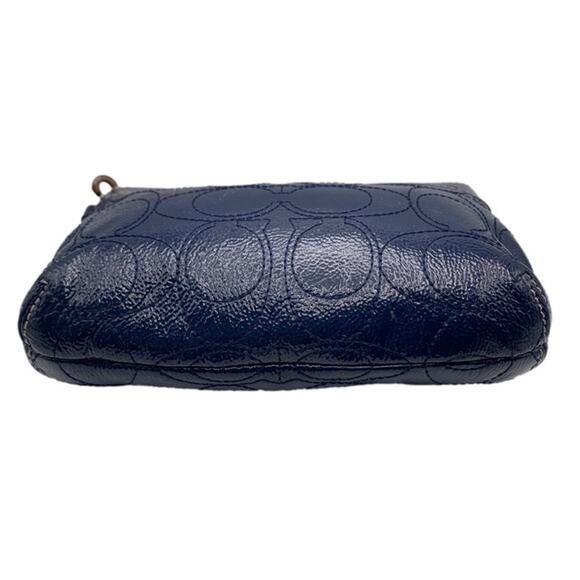 COACH Blue Signature Patent Leather Wristlet - Picture 3 of 7